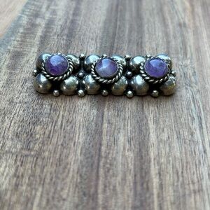 Taxco sterling & amethyst brooch